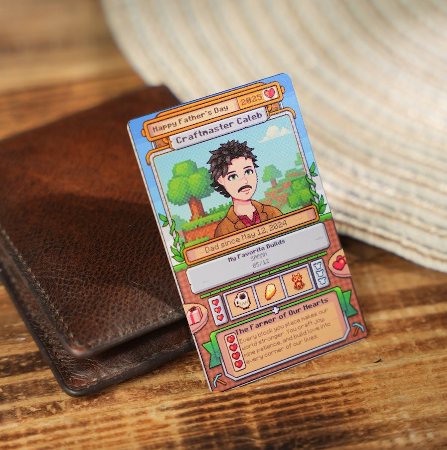Gamer Dad Custom Metal Trading Card