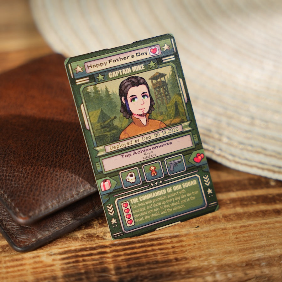 Gamer Dad Custom Metal Trading Card