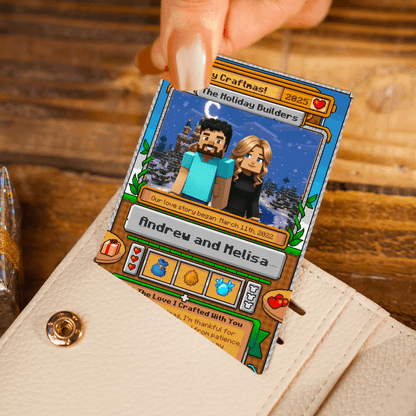 Personalized Metal Love Card – Minecraft Inspired Design