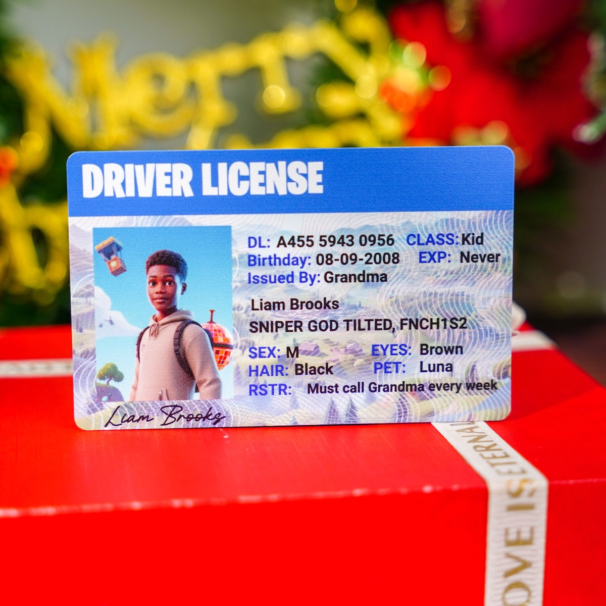 Custom Fortnite-Inspired Driver License - Metal Card