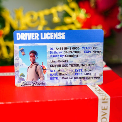 Custom Fortnite-Inspired Driver License - Metal Card