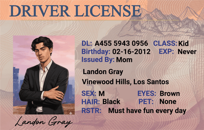 Custom GTA-Inspired Driver License - Metal Card