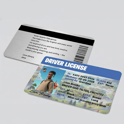 Custom Fortnite-Inspired Driver License - Metal Card