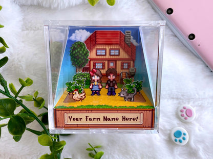 PRE-ORDER* CUSTOMIZABLE Stardew Valley Farm - 3D Diorama Cube/Shadow Box