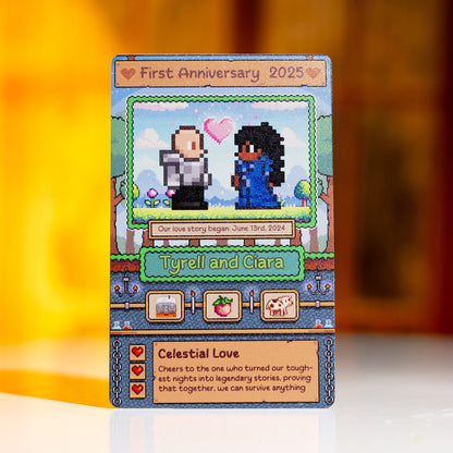 Custom Adventurer Metal Card – Personalized Gift for Couples